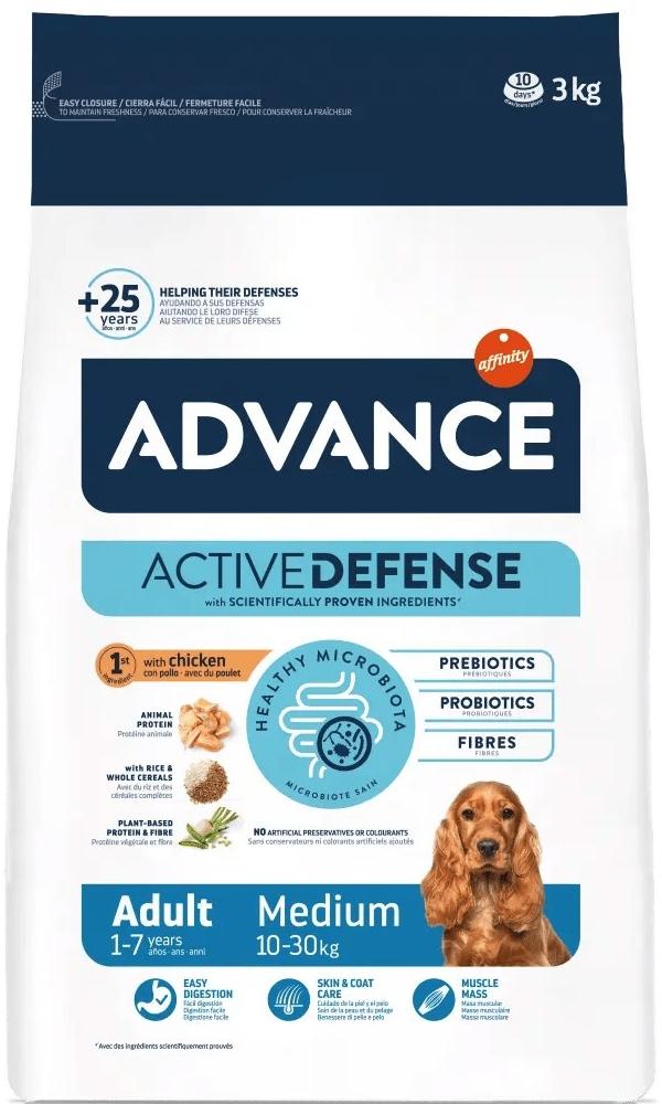 Advance Dog Adult Chicken and Rice КУРИЦА корм для собак средних пород 3 кг (508319)